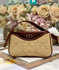 Túi xách Dior Montaigne hobo Avenue cao cấp canvas màu be size 21cm