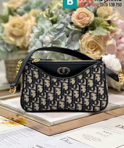 Túi xách Dior Montaigne hobo Avenue cao cấp canvas màu xanh size 21cm