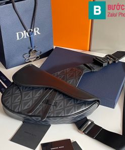 Túi xách Dior yên ngựa cao cấp da bò màu đen size 25.5cm
