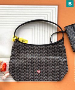 Túi xách Goyard Hobo cao cấp canvas màu đen size 27cm