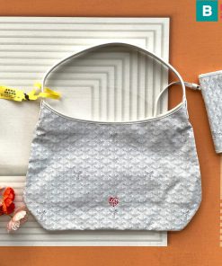 Túi xách Goyard Hobo cao cấp canvas màu trắng size 27cm