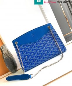 Túi xách Goyard Rouette cao cấp canvas màu xanh size 25.5cm