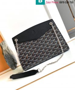 Túi xách Goyard Rouette cao cấp canvas màu đen size 25.5cm