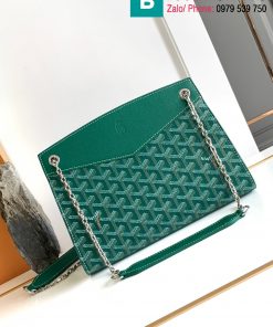 Túi xách Goyard Rouette cao cấp canvas màu xanh lá cây size 25.5cm