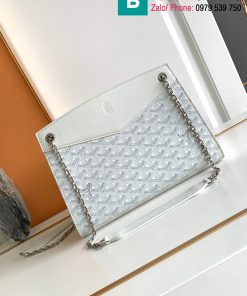 Túi xách Goyard Rouette cao cấp canvas màu trắng size 25.5cm
