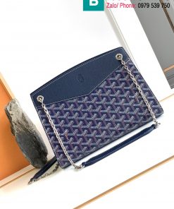 Túi xách Goyard Rouette cao cấp canvas màu xanh than size 25.5cm