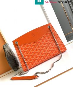 Túi xách Goyard Rouette cao cấp canvas màu cam size 25.5cm