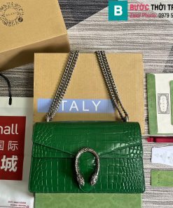 Túi xách Gucci Dionysus cao cấp da cá sấu màu xanh size 28cm