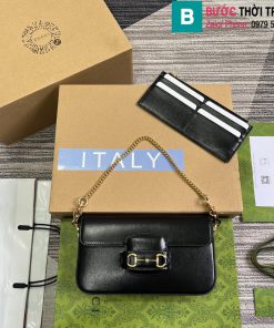 Túi xách Gucci Horsebit 1955 cao cấp da bê màu đen size 21.5cm