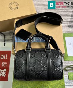 Túi xách Gucci Jumbo GG Duffle Bag cao cấp da bò màu đen size 22cm