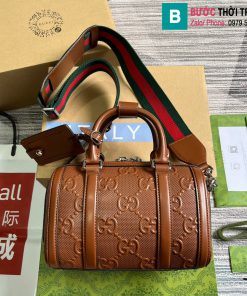 Túi xách Gucci Jumbo GG Duffle Bag cao cấp da bò màu nâu bò size 22cm