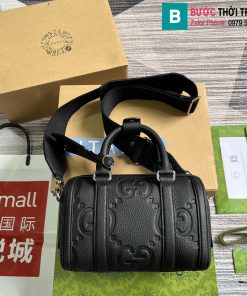 Túi xách Gucci Jumbo GG Duffle Bag cao cấp da bò màu đen size 22cm
