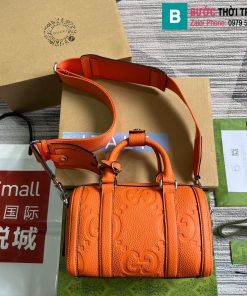Túi xách Gucci Jumbo GG Duffle Bag cao cấp da bò màu cam size 22cm