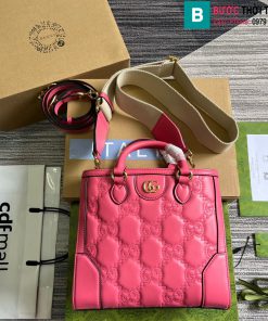 Túi xách Gucci Matelasse mini top Handbag cao cấp màu hồng đậm size 23cm