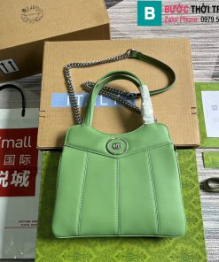 Túi xách Gucci Petite GG small tote bag cao cấp da bê màu xanh size 28cm