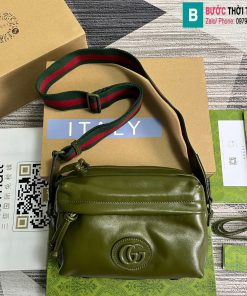 Túi xách Gucci Shoulde bag cao cấp da bò màu rêu size 23.5cm