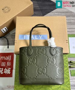 Túi xách Gucci Tote cao cấp da bò màu xám size 25cm