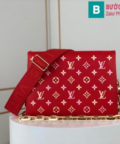 Túi xách Louis Vuitton Coussin cao cấp da cừu màu đỏ size 26cm