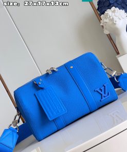 Túi xách Louis Vuitton Keepall cao cấp da bò màu xanh nước size 27cm