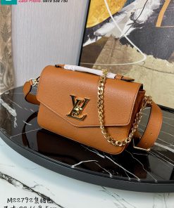 Túi xách Louis Vuitton Oxford Lockme cao cấp da bê màu nâu size 22cm