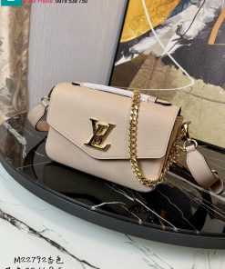 Túi xách Louis Vuitton Oxford Lockme cao cấp da bê màu trắng ngà size 22cm