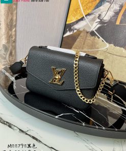 Túi xách Louis Vuitton Oxford Lockme cao cấp da bê màu đen size 22cm