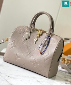 Túi xách Louis Vuitton Speedy cao cấp da bê màu galet size 20.5cm