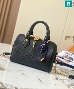 Túi xách Louis Vuitton Speedy cao cấp da bê màu đen size 20.5cm
