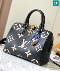 Túi xách Louis Vuitton Speedy cao cấp da bê màu đen size 20.5cm
