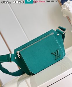 Túi xách Louis Vuitton Takeoff cao cấp da bò màu xanh lá size 30cm