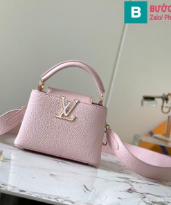 Túi xách Louis vuitton Capucies cao cấp da bê màu hồng nhạt size 21cm