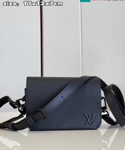 Túi xách Louis vuitton mini cao cấp da bò màu đen size 17cm
