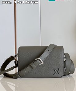 Túi xách Louis vuitton mini cao cấp da bò màu xám size 17cm