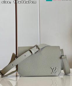 Túi xách Louis vuitton mini cao cấp da bò màu trắng size 17cm