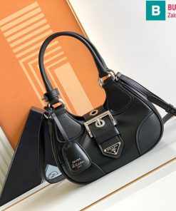 Túi xách Prada Antiqued cao cấp da cừu màu đen size 24cm