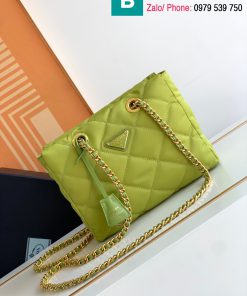 Túi xách Prada Vintage cao cấp da bò màu xanh cốm size 25cm