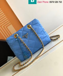 Túi xách Prada Vintage cao cấp da bò màu xanh nước size 25cm