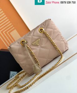 Túi xách Prada Vintage cao cấp da bò màu nude size 25cm