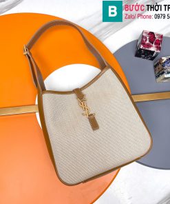 Túi xách Sailt Laurent Hobo cao cấp canvas màu nâu size 23cm