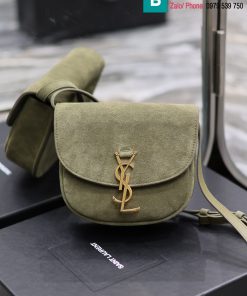 Túi xách YSL Kaia small cao cấp da bò màu xanh size 18cm