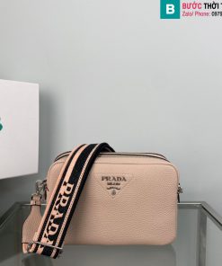 Túi đeo chéo Prada cao cấp da bò màu hồng size 22cm