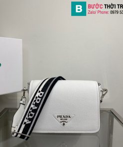 Túi đeo chéo Prada cao cấp da bò màu trắng size 23cm