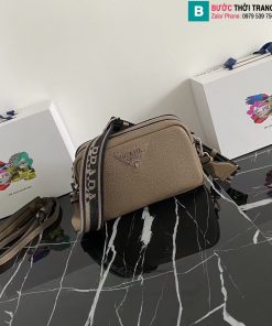 Túi đeo chéo Prada cao cấp da bò màu nâu size 22cm