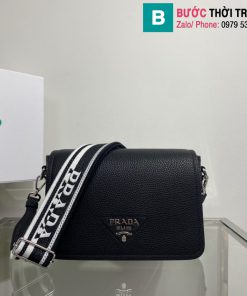 Túi đeo chéo Prada cao cấp da bò màu đen size 23cm