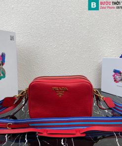 Túi đeo chéo Prada cao cấp da bò màu đỏ size 22cm