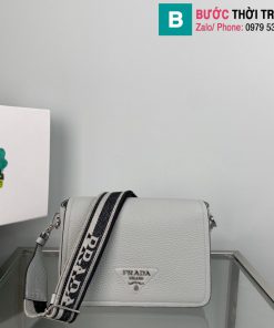 Túi đeo chéo Prada cao cấp da bò màu ghi size 23cm