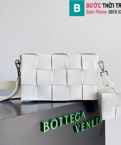 Túi xách Bottega Veneta Cassette cao cấp da bò màu trắng size 26cm