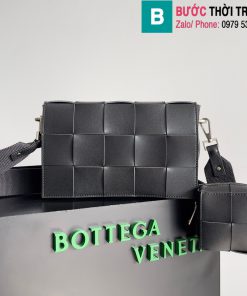 Túi xách Bottega Veneta Cassette cao cấp da bò màu đen size 26cm