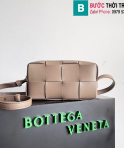 Túi xách Bottega Veneta Cassrtte cao cấp da bò màu nude size 18cm