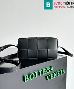 Túi xách Bottega Veneta Cassrtte cao cấp da bò màu đen size 18cm